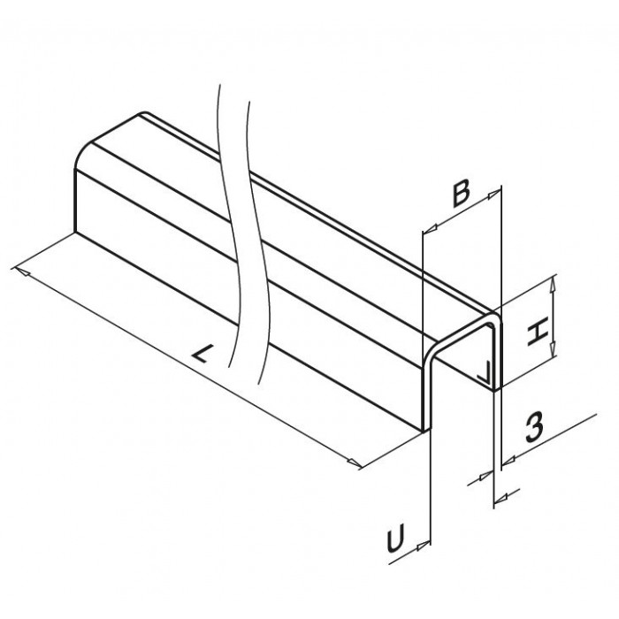 U-profiel 30 x 27 x 3,0 mm RVS-316 zwart gecoat