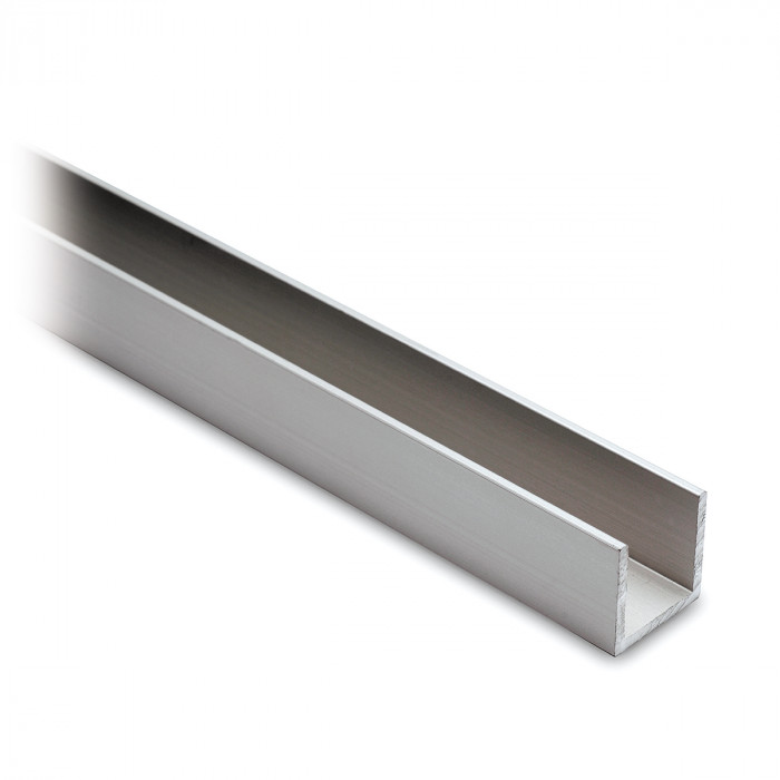 U-profiel 15 x 15 x 15 mm aluminium zilver mat geanodiseerd