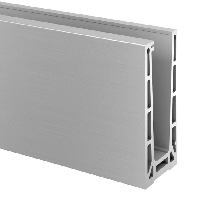 Easy Glass Pro vloerprofiel, topmontage, lengte 5000 mm, model 8110, aluminium (geanodiseerd)