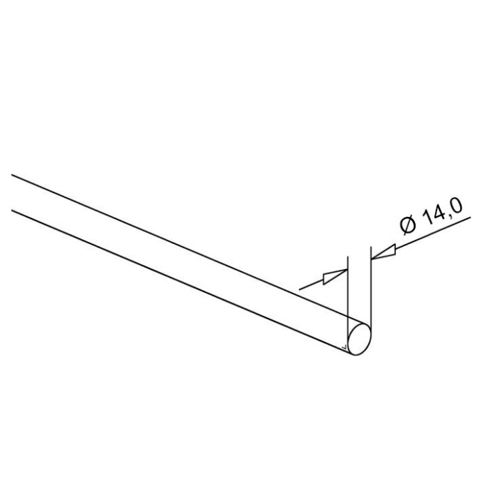 RVS rondstaf 14 mm RVS-304 K320 geslepen