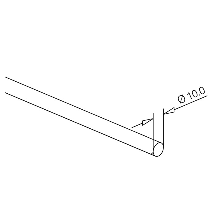 RVS rondstaf 10 mm RVS-304 K320 geslepen
