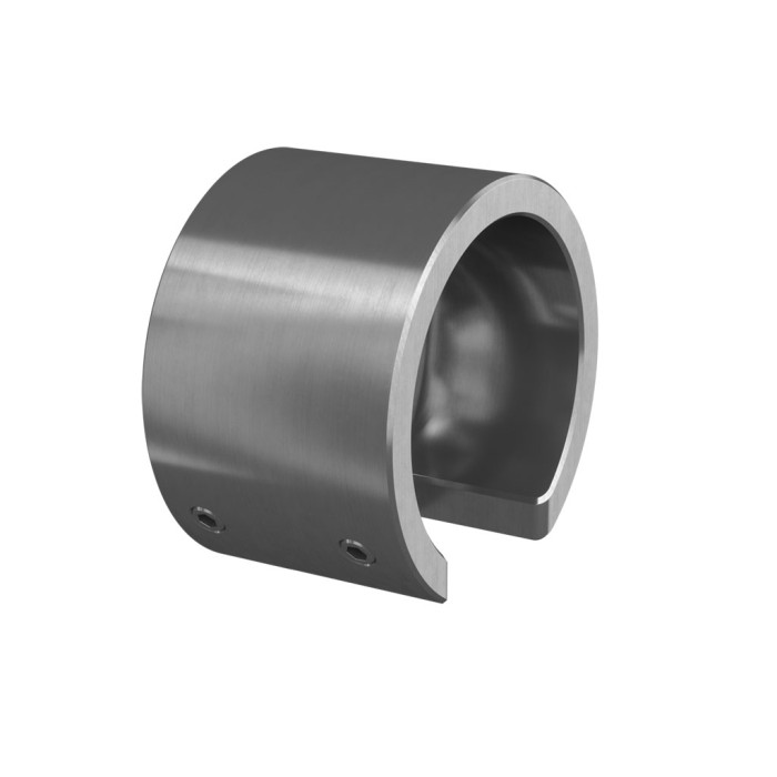 Muurflens voor blinde bevestiging U-profielbuis 42,4 mm boven rechts vast aluminium onbewerkt model 6504