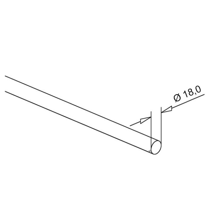 RVS rondstaf 18 mm RVS-304 onbewerkt