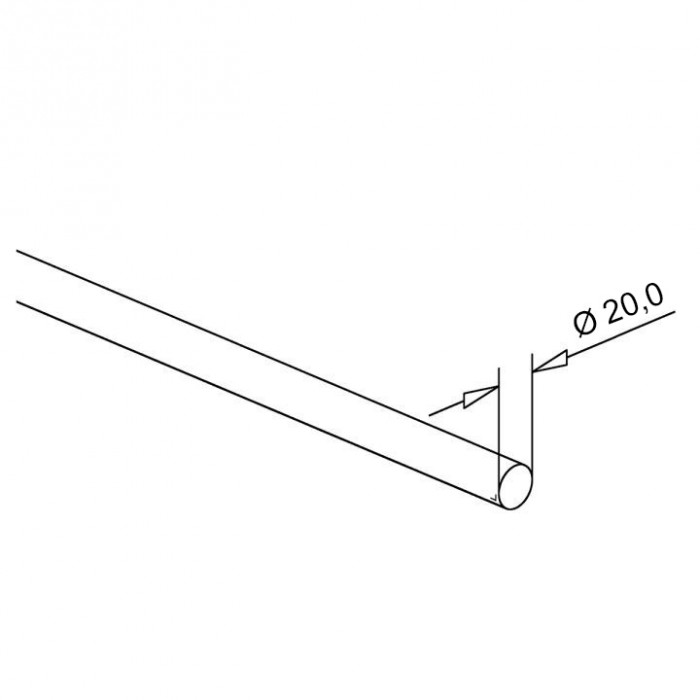 RVS rondstaf 30 mm RVS-304 onbewerkt