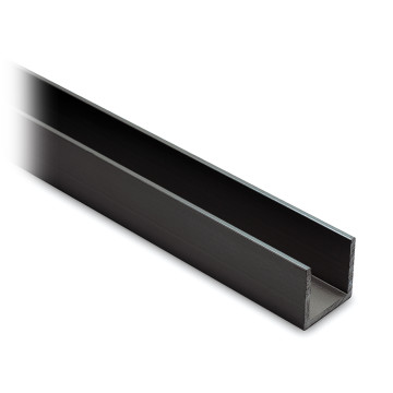 Profilo a U in alluminio 20 x 20 x 20 mm verniciato nero