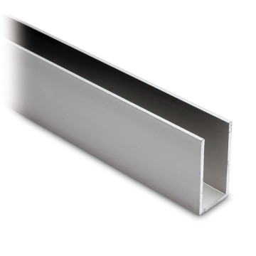 Profilo a U in alluminio 40 x 20 x 40 mm argento opaco anodizzato