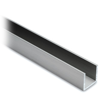 Profilo a U in alluminio 20 x 20 x 20 mm effetto inox