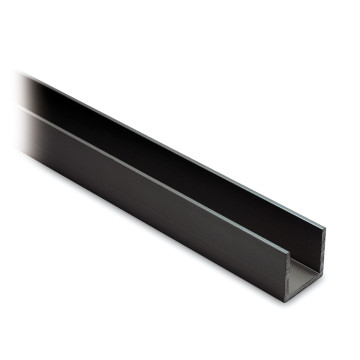 Profilo a U in alluminio 15 x 15 x 15 mm verniciato nero