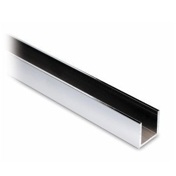 Profilo a U in alluminio 15 x 15 x 15 mm lucidato a specchio