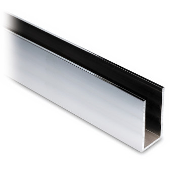 Profilo a U in alluminio 40 x 20 x 40 mm lucidato a specchio