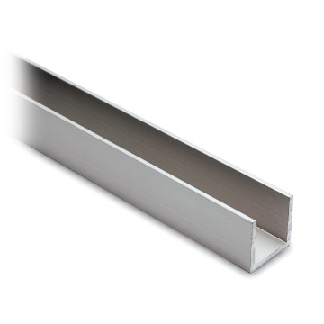 Profilo a U in alluminio 20 x 20 x 20 mm argento opaco anodizzato