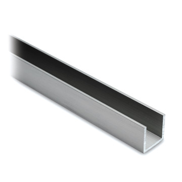 Profilo a U in alluminio 15 x 15 x 15 mm effetto inox