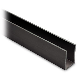 Profilo a U in alluminio 30 x 20 x 30 mm verniciato nero