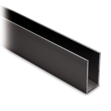 Profilo a U in alluminio 40 x 20 x 40 mm verniciato nero