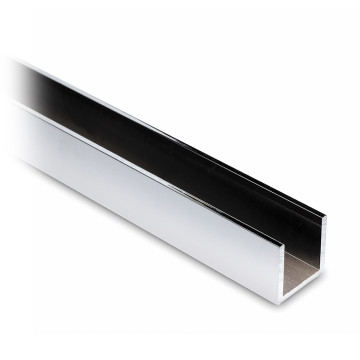 Profilo a U in alluminio 20 x 20 x 20 mm lucidato a specchio