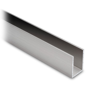 Profilo a U in alluminio 30 x 20 x 30 mm effetto inox